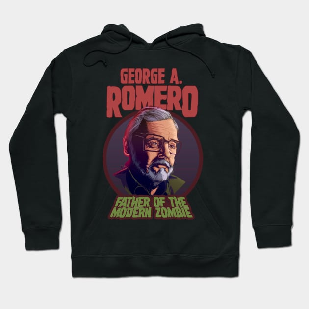 George A. Romero Hoodie by Creepsandbabes